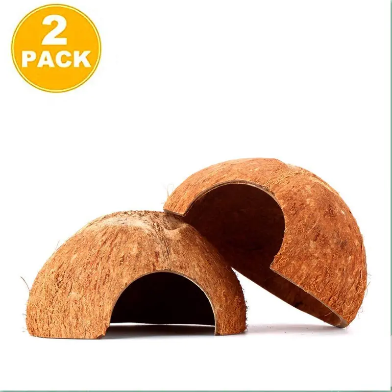 2 Paquetes ecológico Natural Coco Hut, espacioso Coco túnel, pet-safe arthropod de guarida, lagarto, araña y peces de acuario cueva, como una cueva o Climbe juguete