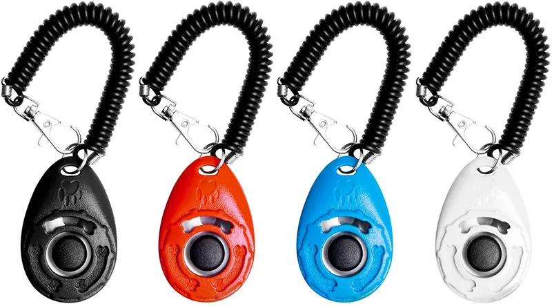 [2017 Nueva Versión de actualización] – Clicker de entrenamiento con correa para muñeca de perro Pet Training Clicker – Set Por EcoCity (4 colores nuevo)