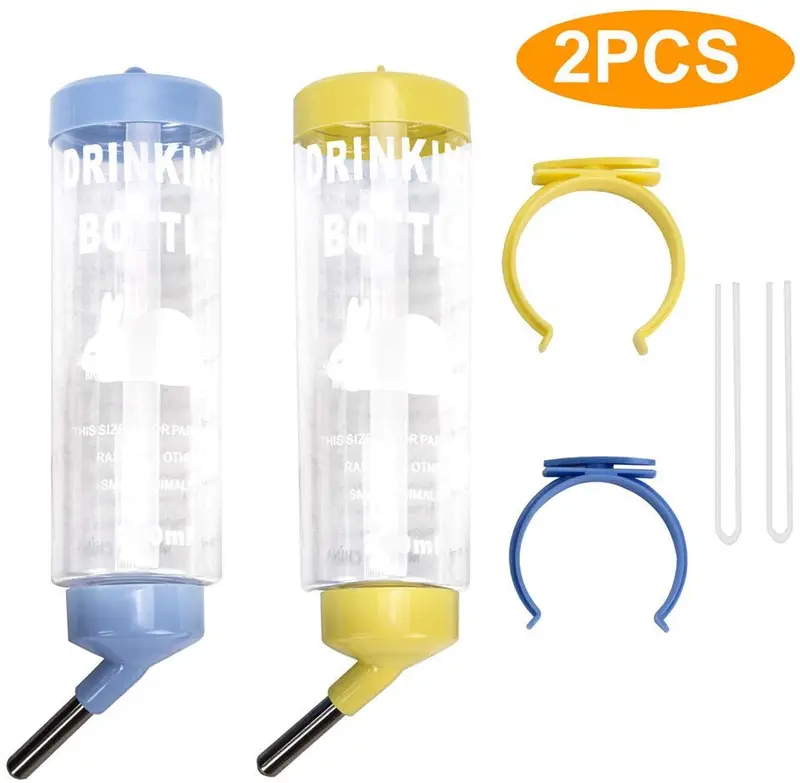 2PCS 8.45 oz No Drip Small Animal Water Bottle, BPA Free Best Water Bottle for Small Pet/Bunny/Ferret/Hamster/Guinea Pig/Rabbit
