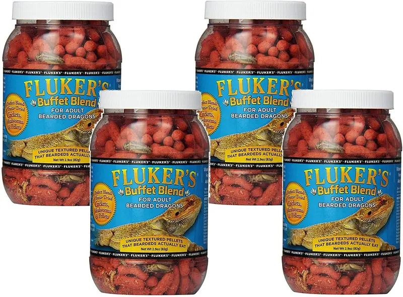 (4 Pack) Fluker Buffet de la mezcla adulto Bearded Dragon Fórmula, 2,9 onza cada