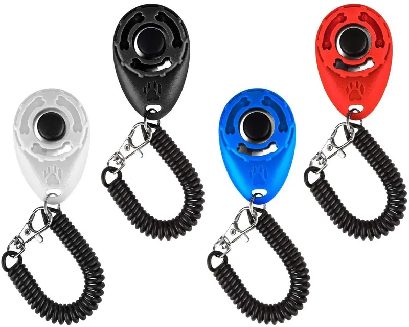 4 piezas bousnic Clicker para Entrenamiento de Perro con Correa para Muñeca, New Upgraded kit para gatos cachorro//Aves/Caballos