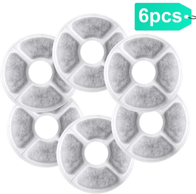 6 Pack Cat Fountain Filters, Replacement Filters for 2L Automatic Pet Fountain Cat Water Fountain Dog Water Dispenser