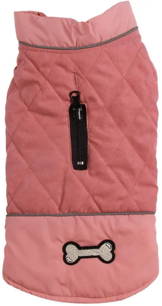 Abrigos reversibles para perros pequeños, impermeables y cálidos de algodón para cachorros para invierno frío, color rojo