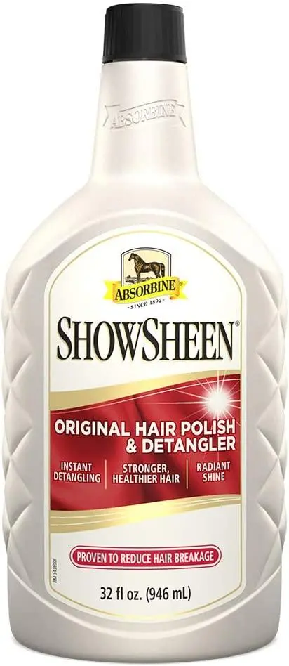 Absorbine ShowSheen - Desenredante y abrillantador para el cabello, para la melena, cola y abrigo, crecimiento saludable del cabello y brillo radiante, botella de recambio de 32 onzas