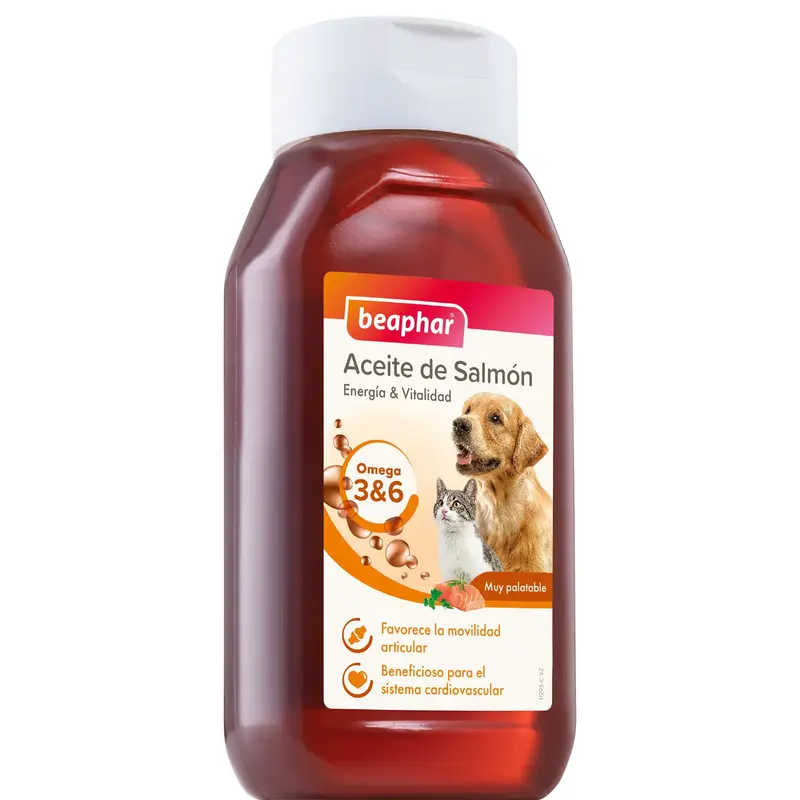 Aceite de Salmón Beaphar 425 ml – Suplemento Omega-3 para Perros y Gatos
