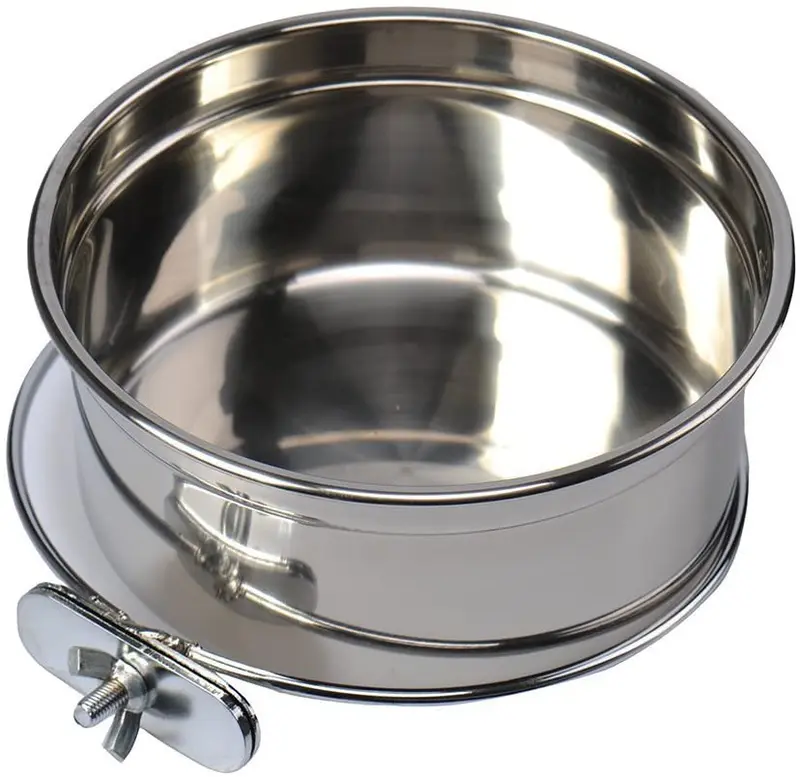 Acero inoxidable alimentos agua tazón para Mascota cajones Jaulas de Pájaros Coop perro gato Parrot un pájaro conejo mascota
