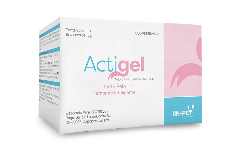 Actigel Piel y Pelo 15 Sobres (Fermentos Inteligentes Prebióticos Probióticos Postibiótos) REQUIERE TRANSPORTARSE EN FRÍO LLAME PARA COTIZAR ENVÍO