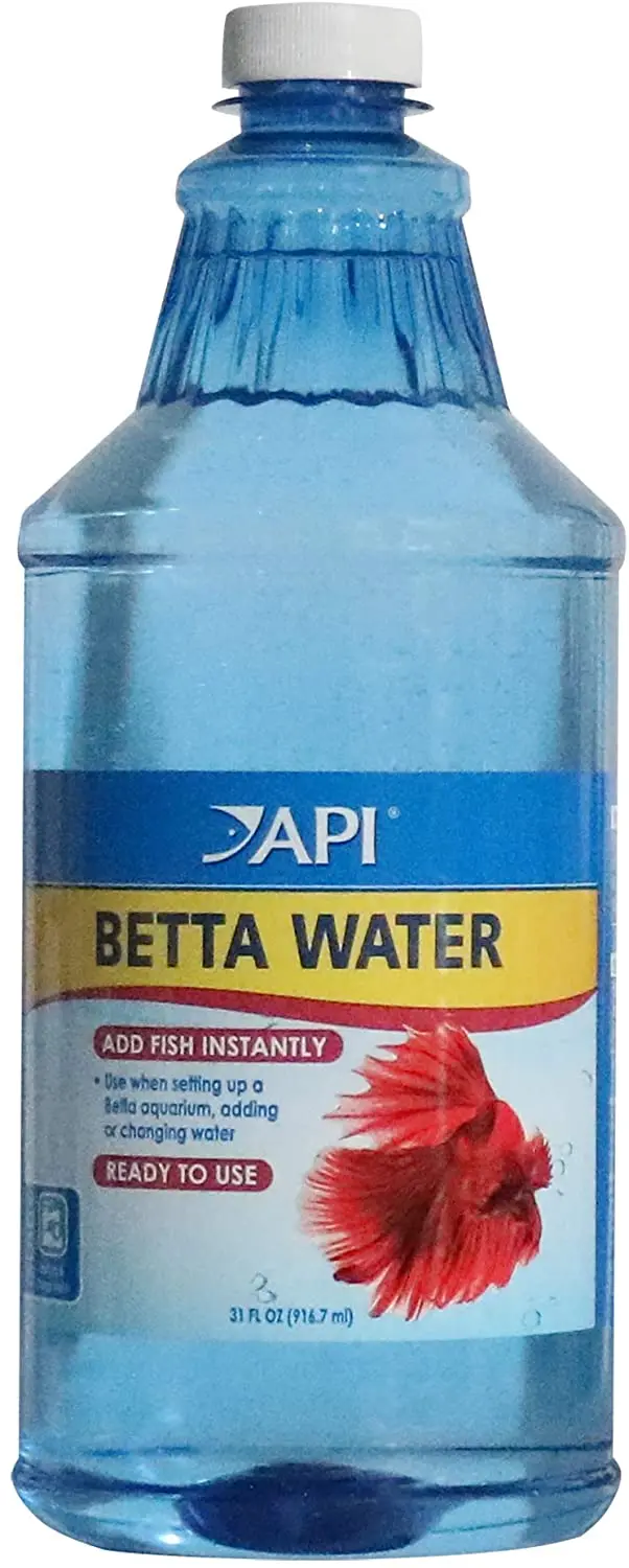 Acuario de agua dulce API Betta Water Betta, listo para usar, no necesita acondicionador de agua para acuario, botella de 31 onzas