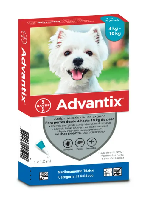 ADVANTIX  PERROS 1 ML ( 4 A 10 KG)