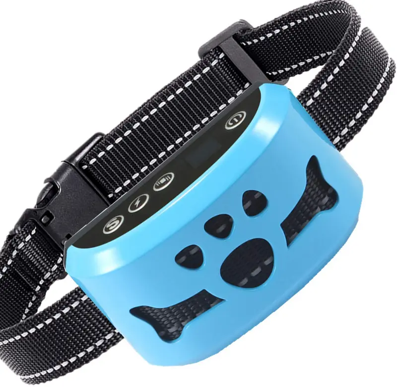 AHJDL Collar de corteza para perro, con efecto de corteza de perro, modo sin vibración, control de voz, collar de entrenamiento, con indicador LED y 7 sensibilidades, fácil de usar