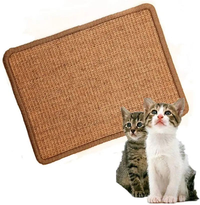 Alfombra rascadora para gatos, sisal natural, protección para jugar