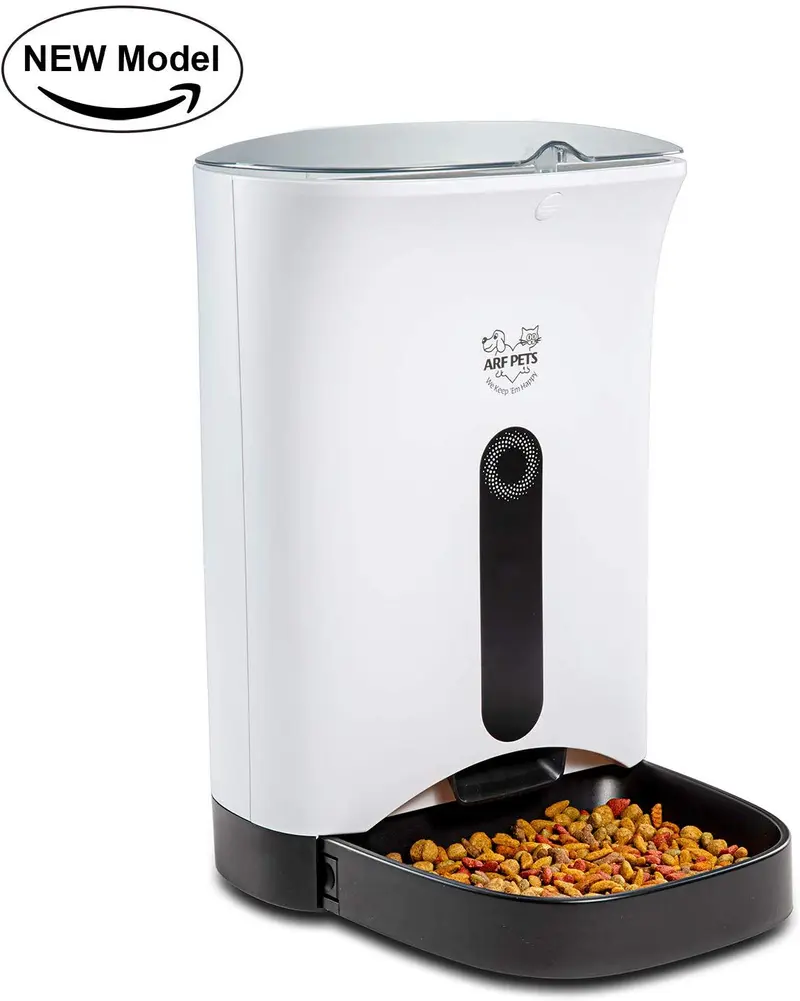 Alimentador automático de mascotas, dispensador de comida para perro y gato – Contiene alarmas de distribución, control de porciones, grabación de voz, temporizador programable hasta 4 comidas al día.