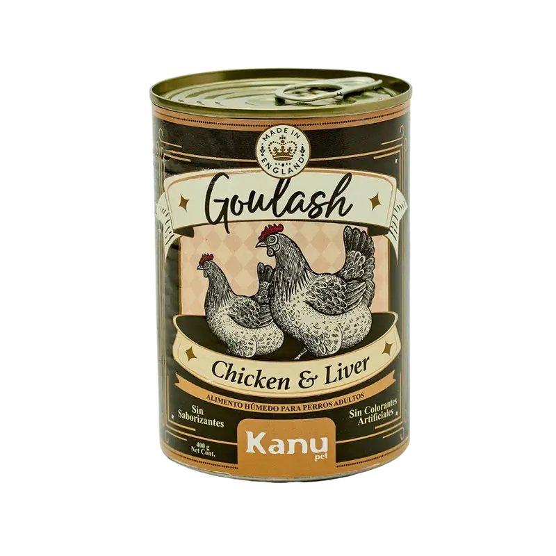 Alimento Húmedo Goulash Pollo y Salmón Kanu Pet para perro adulto Lata