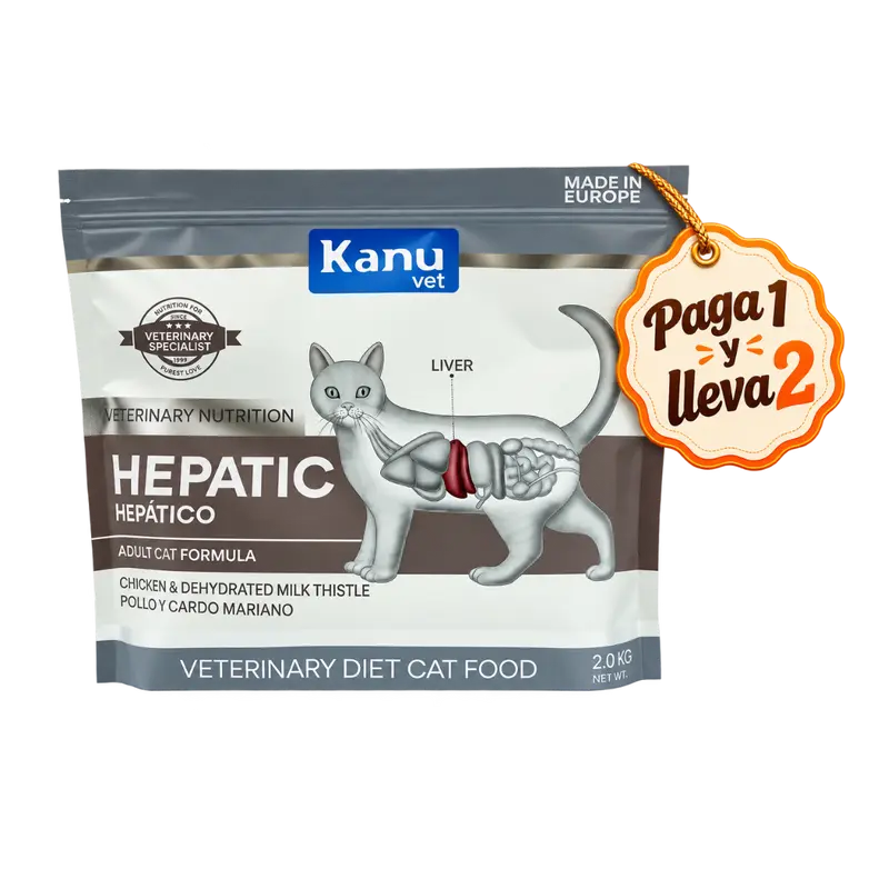 Alimento Seco Medicado Kanu Vet Hepatic para Gato Adultos