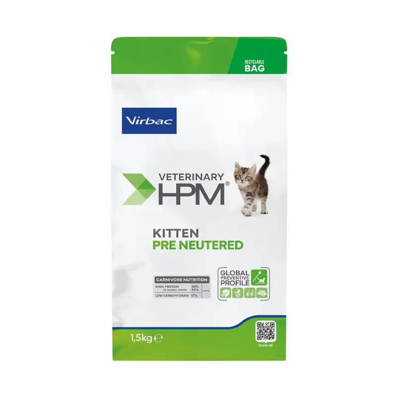 Alimento Seco Medicado Virbac HPM Kitten Pre Neutered para Gato