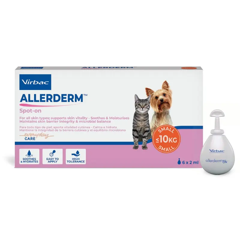 Allerderm Spot-On Gato y Perro -10 kg (6 pipetas de 2 ml) – Virbac