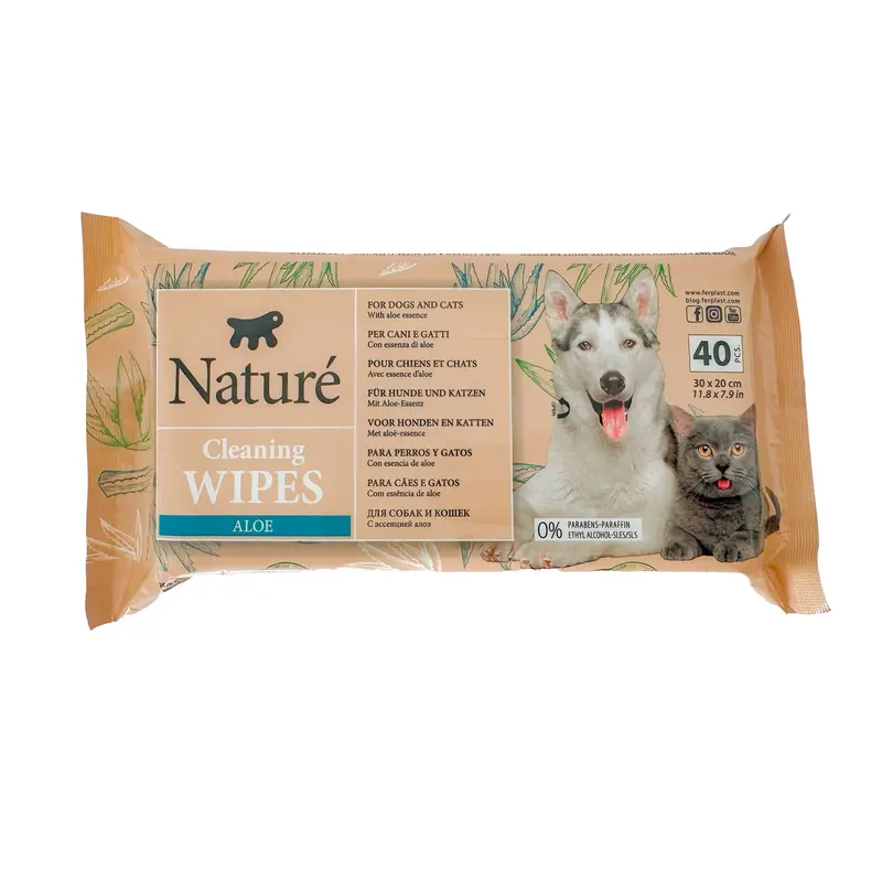 ALOE VERA DOG AND CAT WIPES NATURÉ (X40)