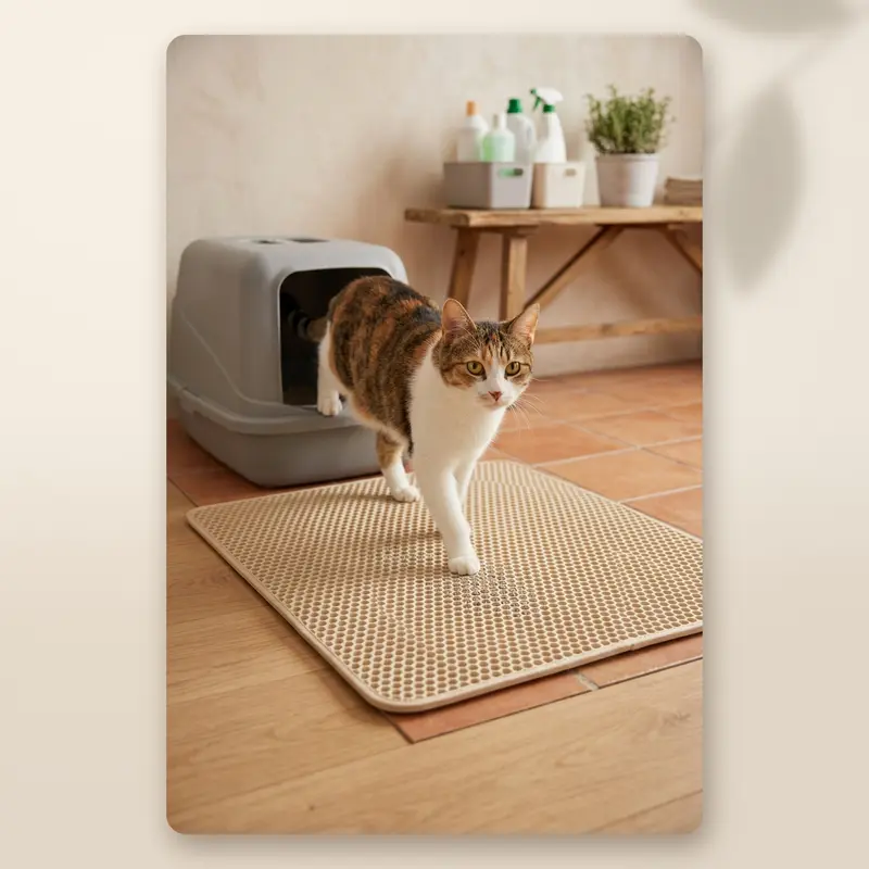AMIKART Alfombra Atrapa-Arena para Arenero - Doble Capa Impermeable