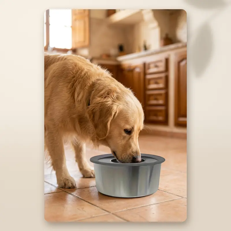 AMIKART Bebedero Antiderrame de Acero Inoxidable para Perros y Gatos - Disco Flotante