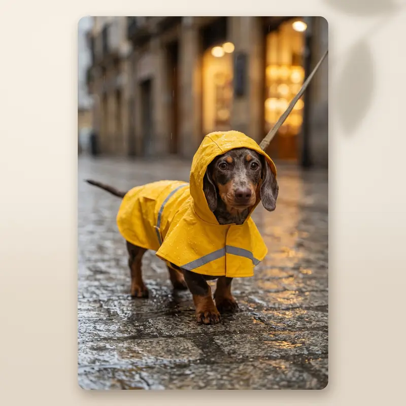 AMIKART Chubasquero para Perros - Capa Impermeable con Capucha y Bandas Reflectantes