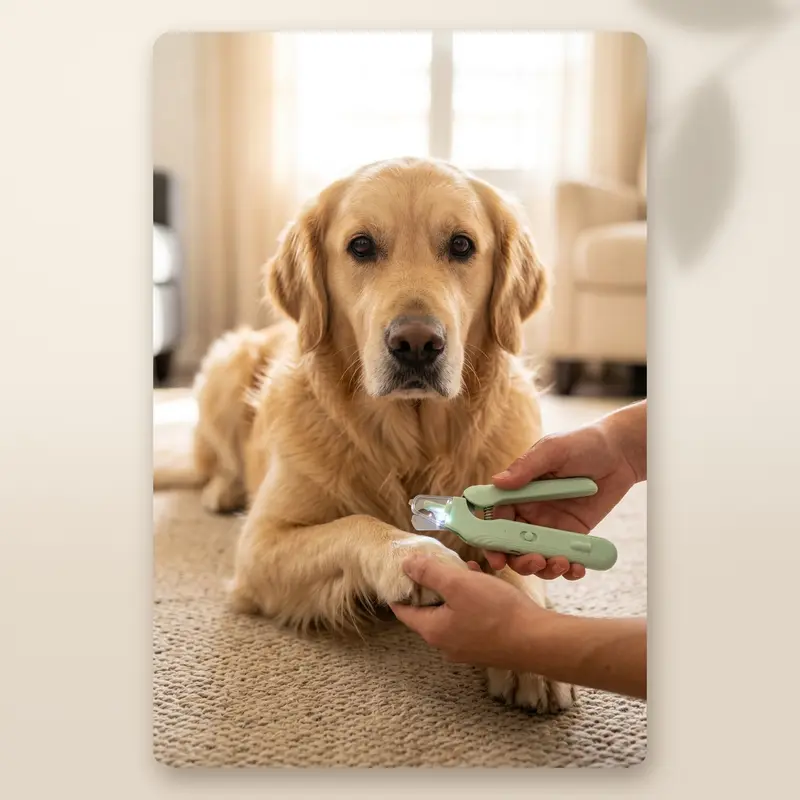 AMIKART Cortauñas para Perros y Gatos con Luz LED - Ve la Vena
