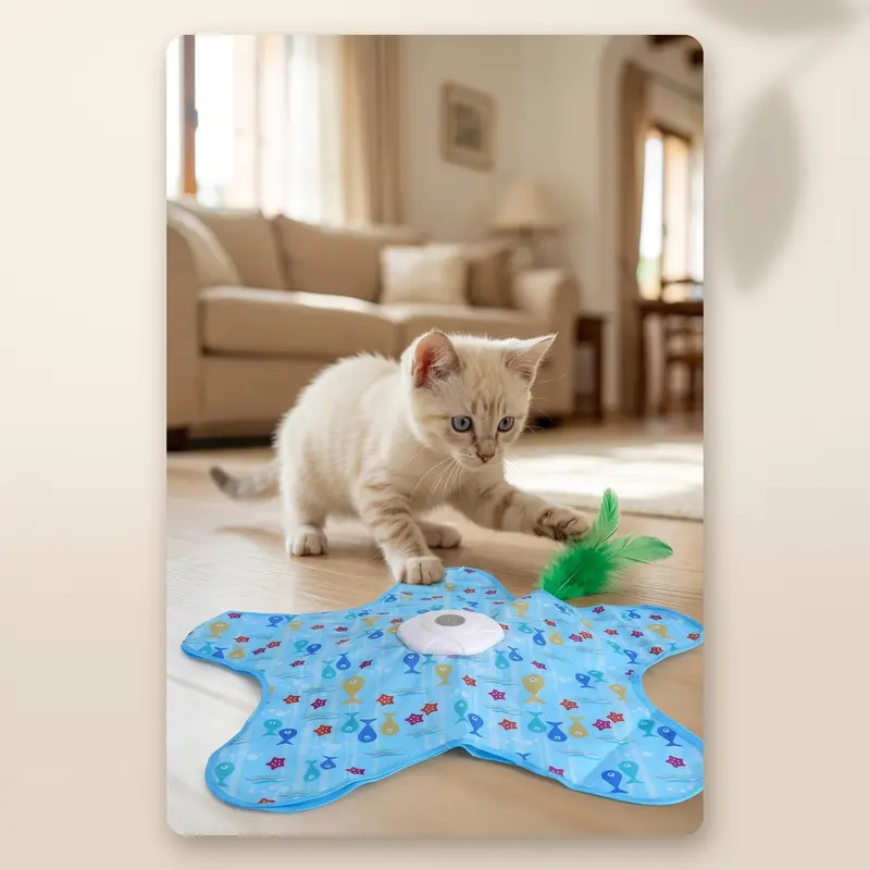 AMIKART Juguete Interactivo para Gatos en Forma de Estrella - 3 Velocidades