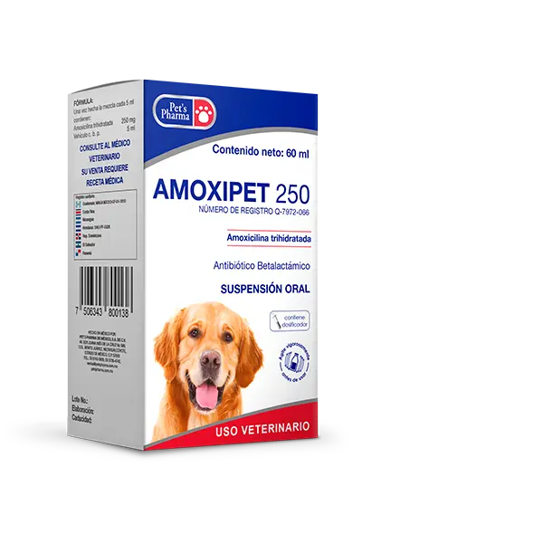 Amoxipet 250 Frasco con 60 ml