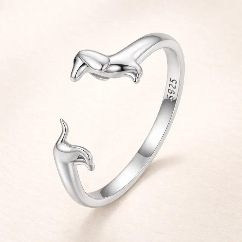 Anillo Ajustable de Plata de Ley 925 - Modelo Teckel