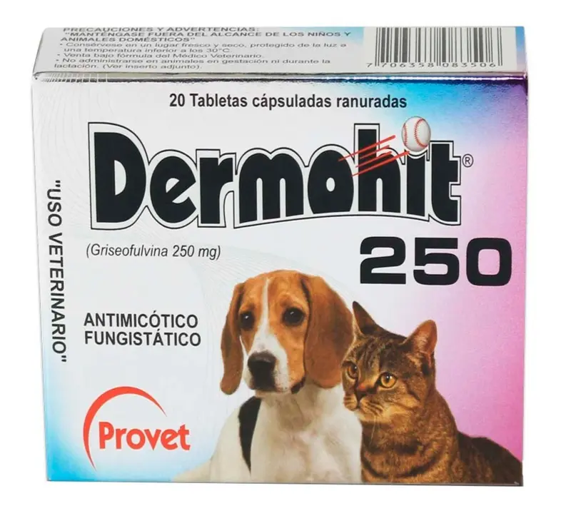 Antibicótico Fungistático Perros Y Gatos Dermohit 25 Mg X20