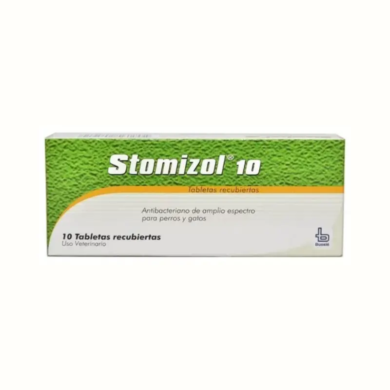 Antibiótico Stomizol 10 Tabletas para Perros y Gatos
