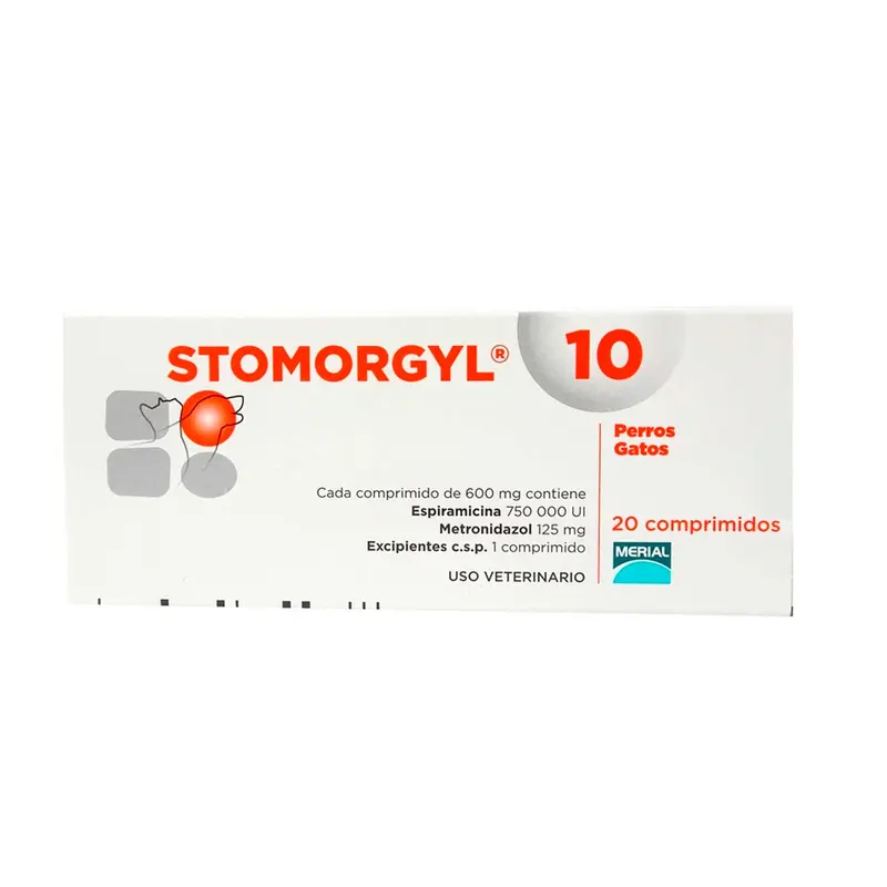 Antibiotoco Perros y Gatos Stomorgyl 10 Caja X 20 Tab