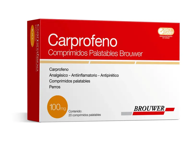 Antiinflamatorio para Perro Carprofeno Brouwer 100 mg x 20 Tab