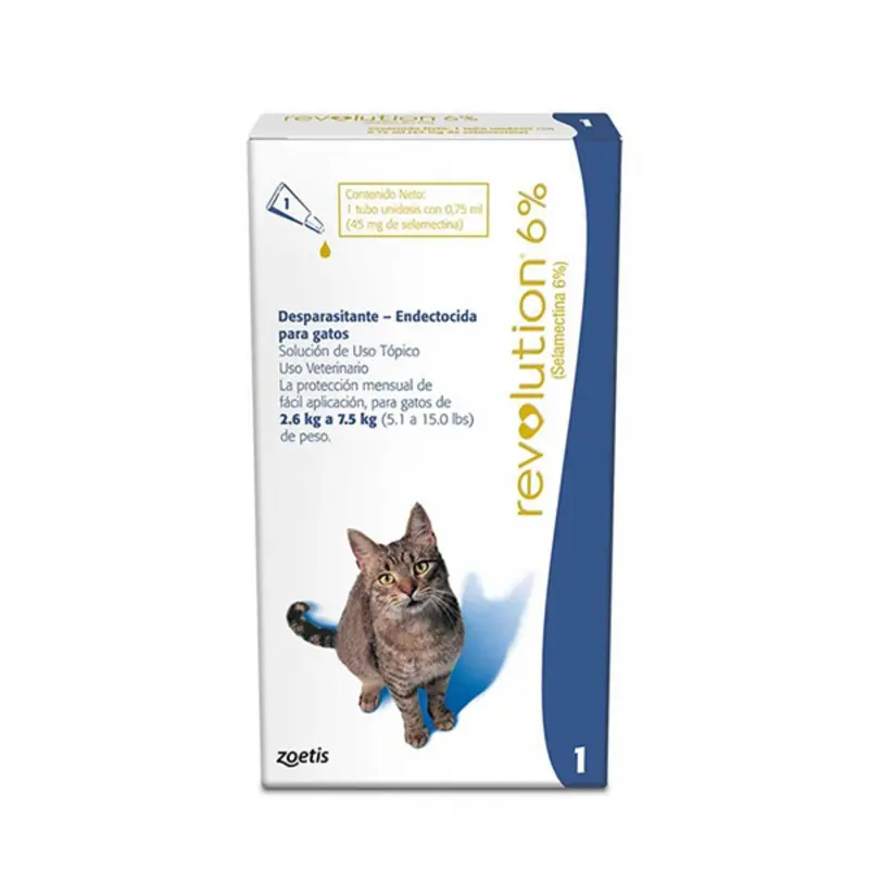 Antiparasitario Gato Revolution 6% Azul Gatos 0.75Ml