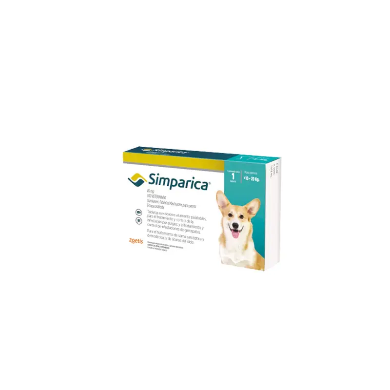Antiparasitario Perro Simparica 10 20Kg