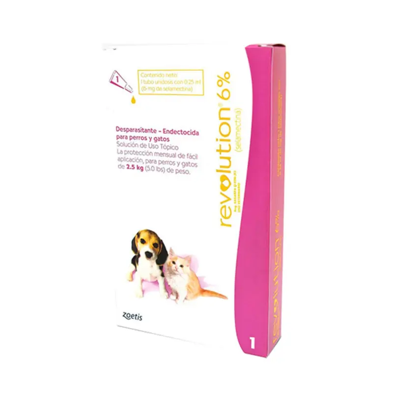 Antiparasitario Perros y Gatos Revolution 6% Rosado Perros Y Gatos 0,25Ml