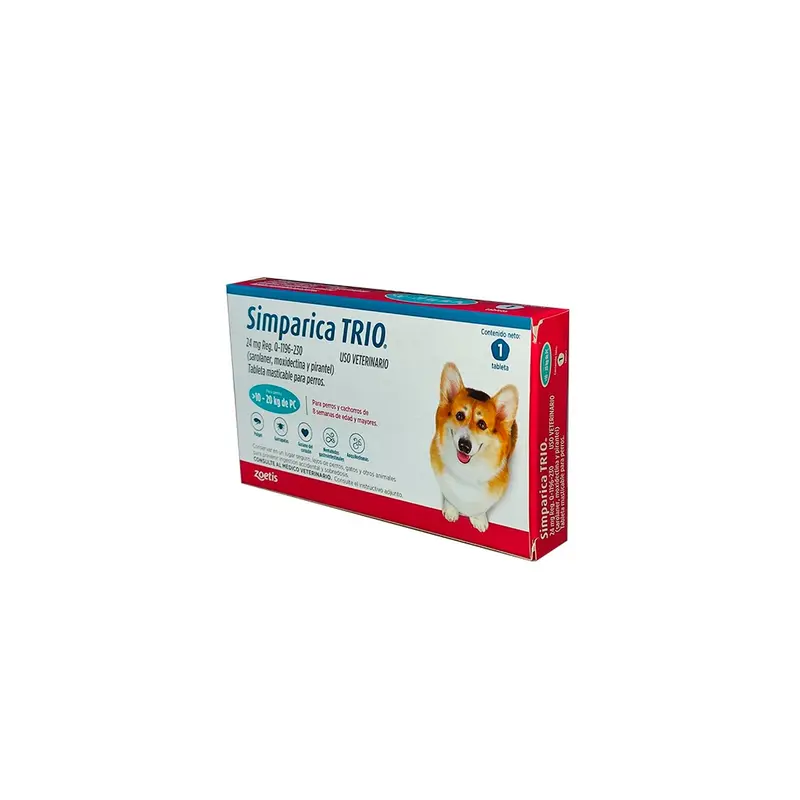 Antiparasitario Simparica Trio Para Perros De 10 A 20 Kg