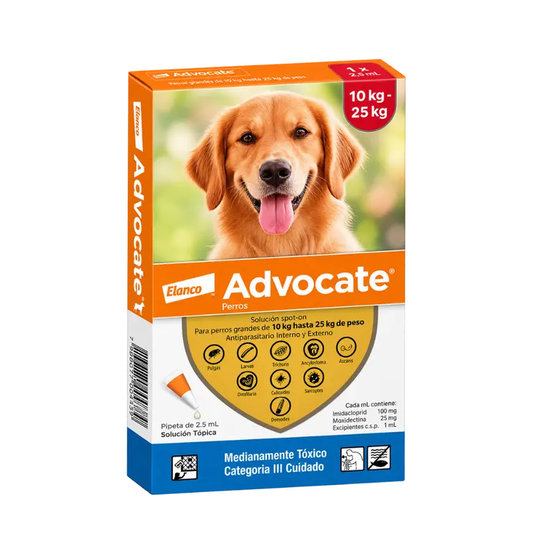 Antipulgas Advocate 10 a 25 kg para perro