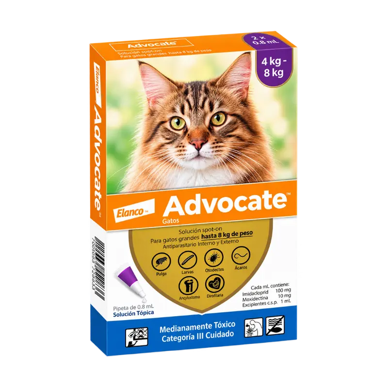 Antipulgas Advocate gatos hasta 8 kg para gato