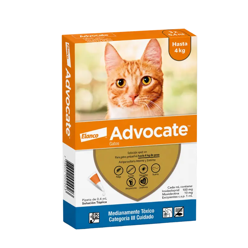 Antipulgas Advocate hasta 4 KG para Gato