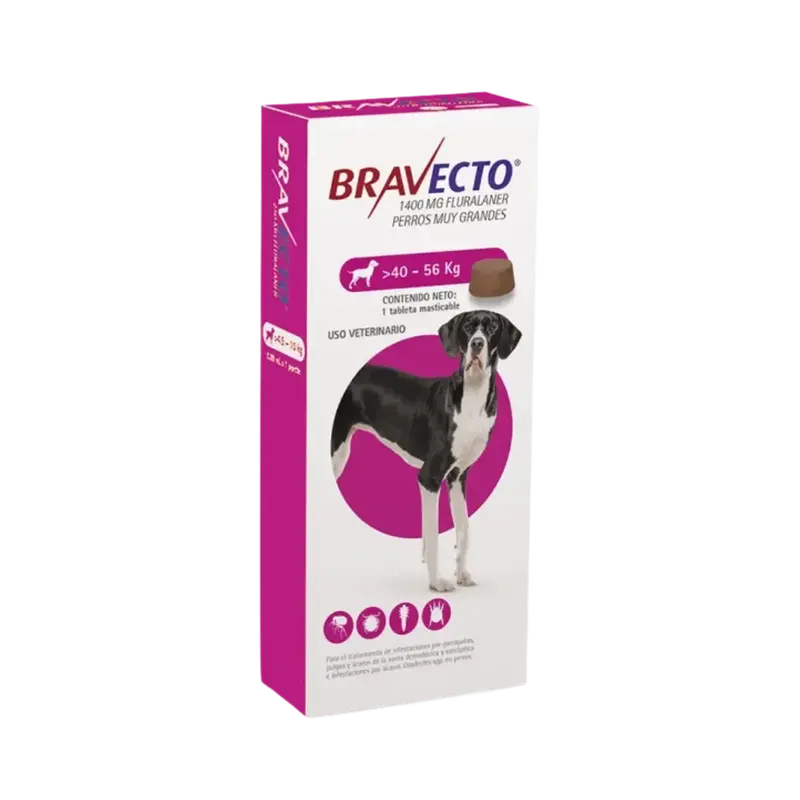 Antipulgas Bravecto 40 a 56 kg para perro