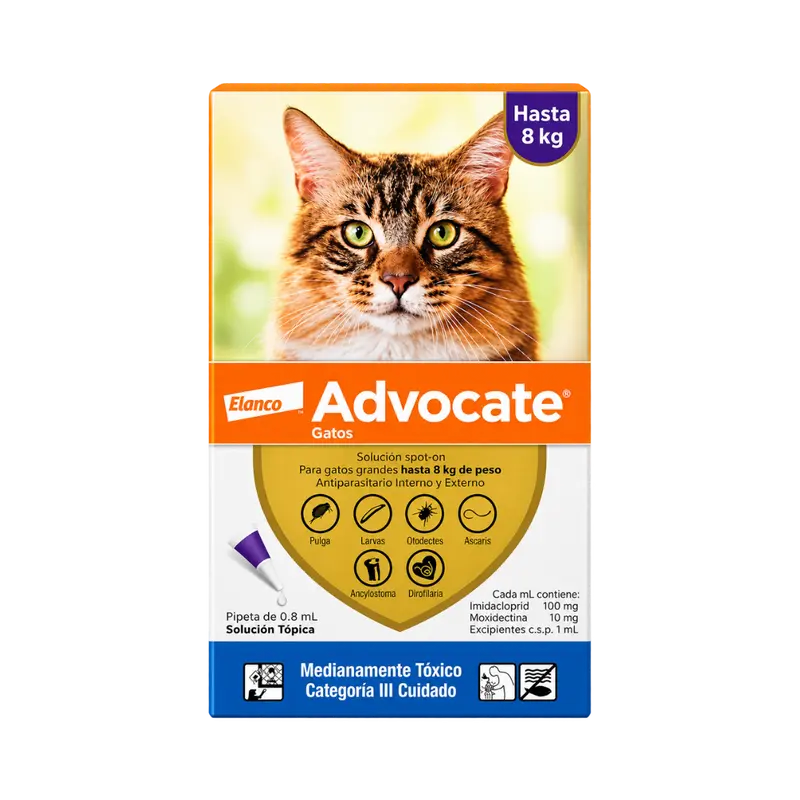 Antipulgas interno-externo Advocate 4-8 kg para Gatos
