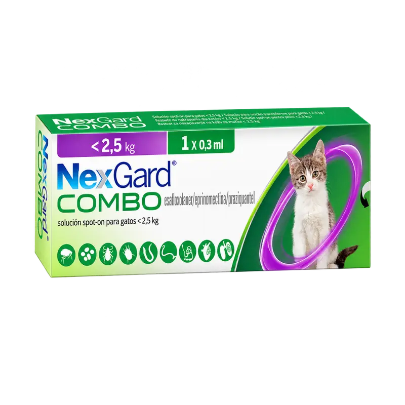 Antipulgas Nexgard Combo para Gatos S de 2 Kg Una sola 1 Dósis
