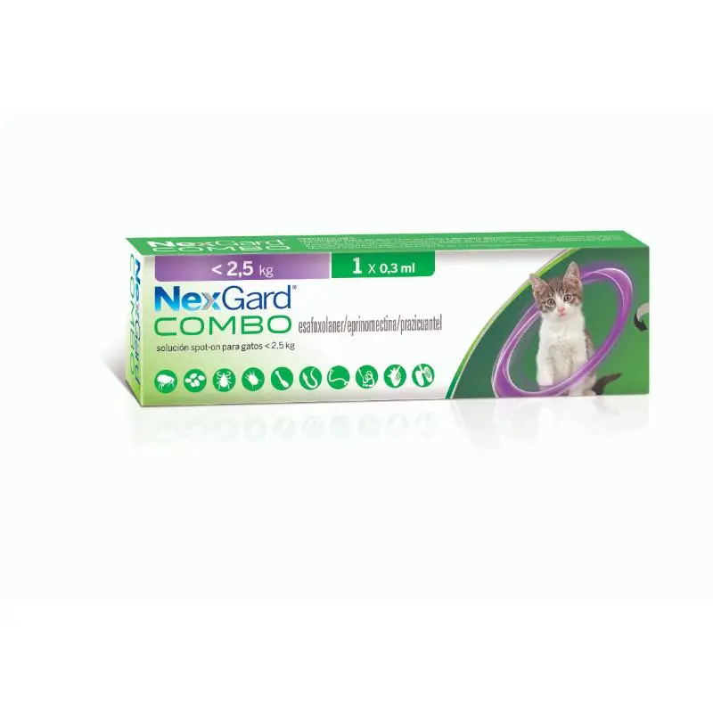 Antipulgas Y Garrapatas Gatito Nexgard Combo(800 Gr/2.5 Kg)