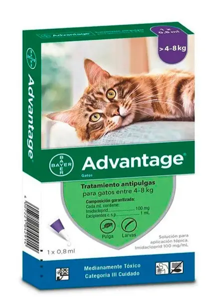 Antipulgas Y Garrapatas Para Gato Advantage De 4 A 8 Kg