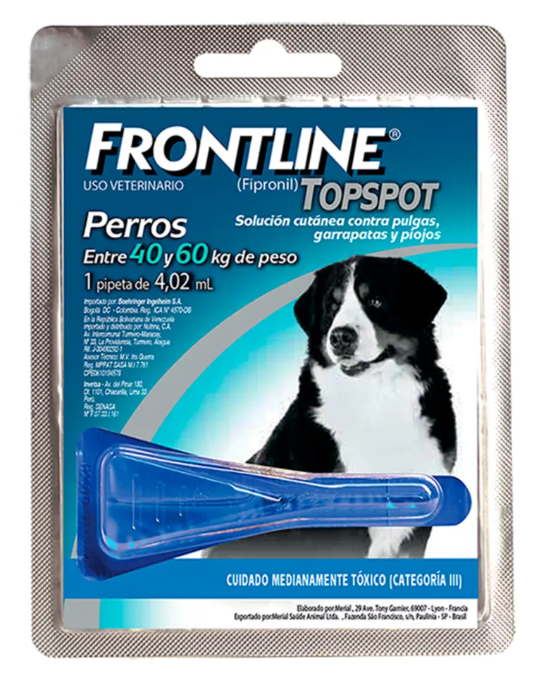 Antipulgas Y Garrapatas Perro Frontline Pipeta +40 Kilos