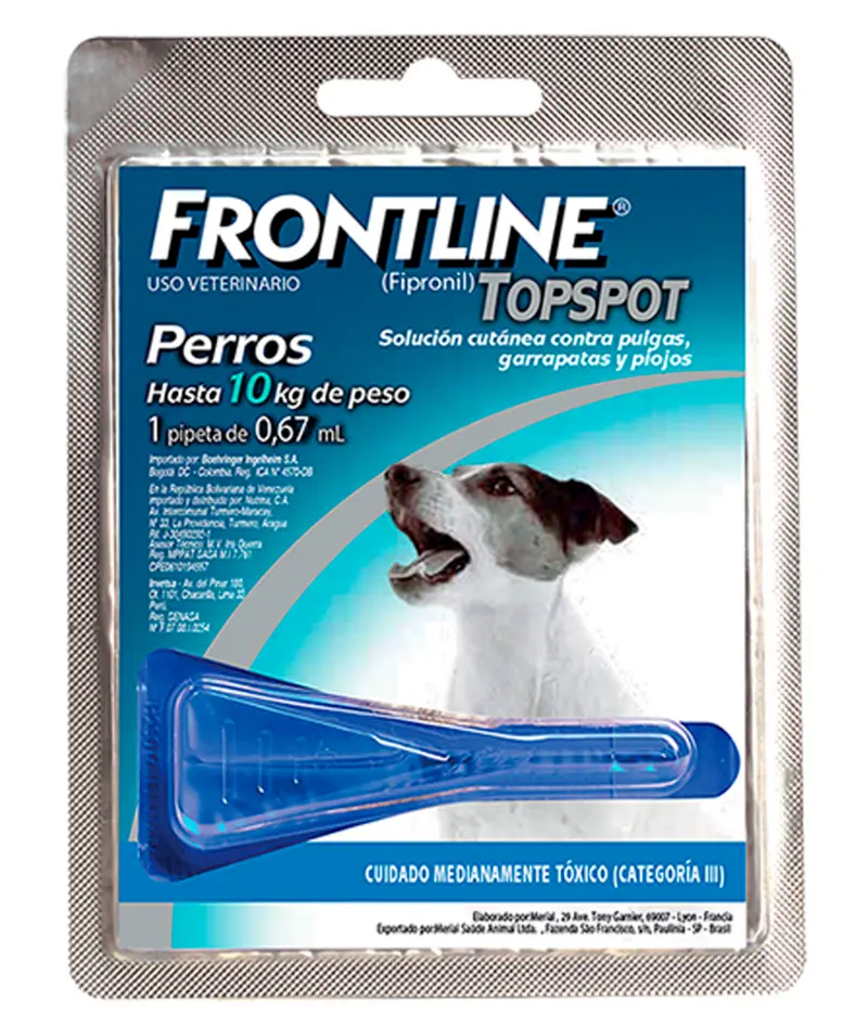 Antipulgas Y Garrapatas Perro Frontline Pipeta De 2-10 Kg