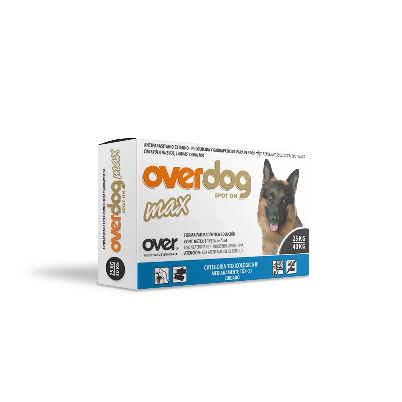 Antipulgas Y Garrapatas Perro Overdo Max 4 Ml (25 - 40)