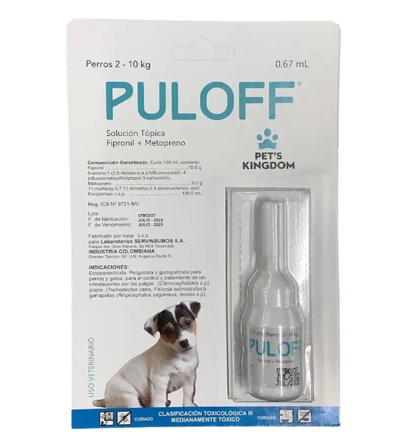 Antipulgas Y Garrapatas Perro Pulo - 0.67 Ml (2 - 10 Kg)