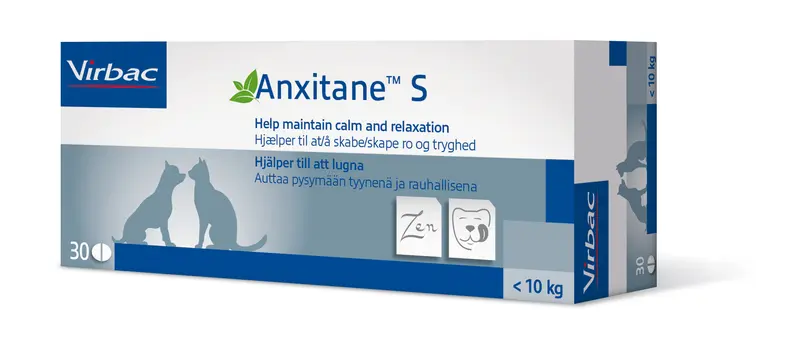 Anxitane S 30 Comprimidos | Relajante Natural con L-Teanina para Perros y Gatos | Virbac