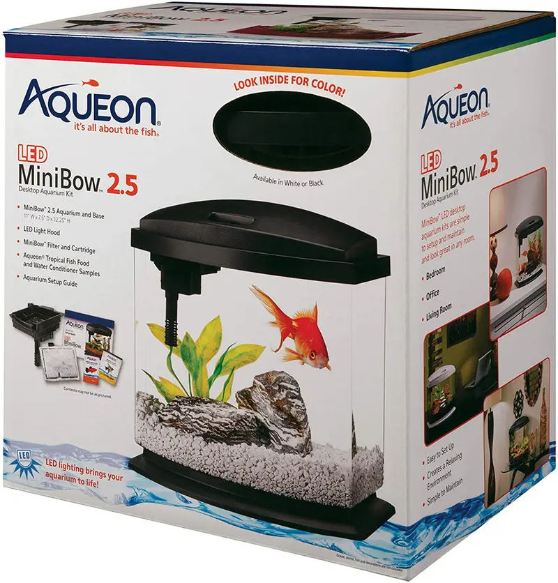 Aqueon - Kit de iniciación de acuario LED con iluminación LED
